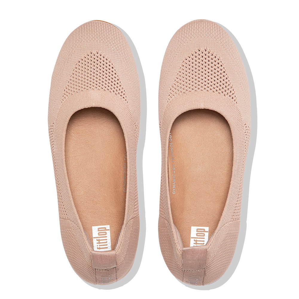 Fitflop Womens Ballet Flats - Allegro Airyknit - Beige - 189-BMPXAD